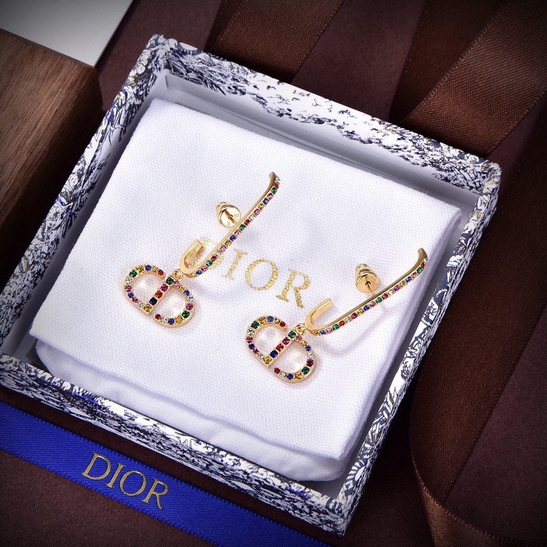 18K Dior 30 Montaigne Crystals Earrings