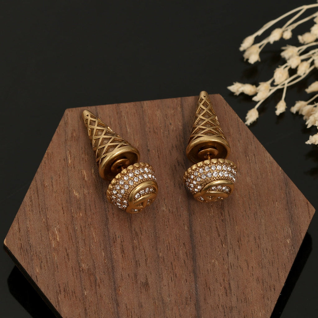 18K Double Gucci Vintage Earrings