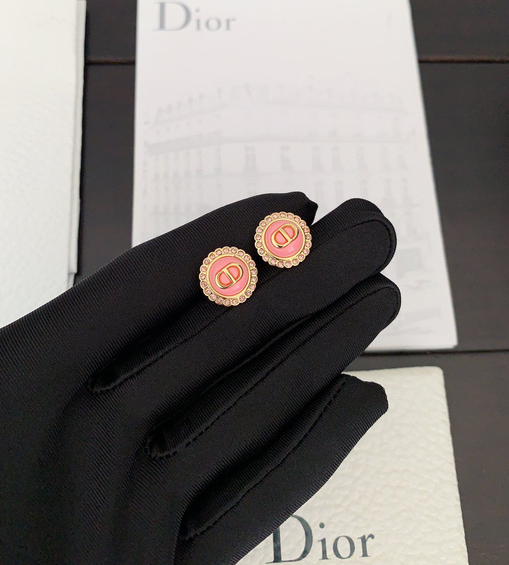 18K  Chanel Pink Crystal Earrings