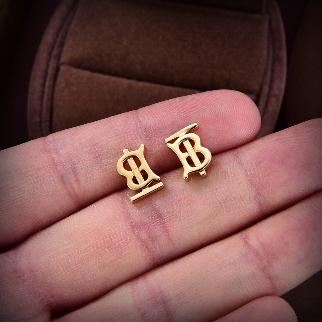 18K Balenciaga Logo Earrings