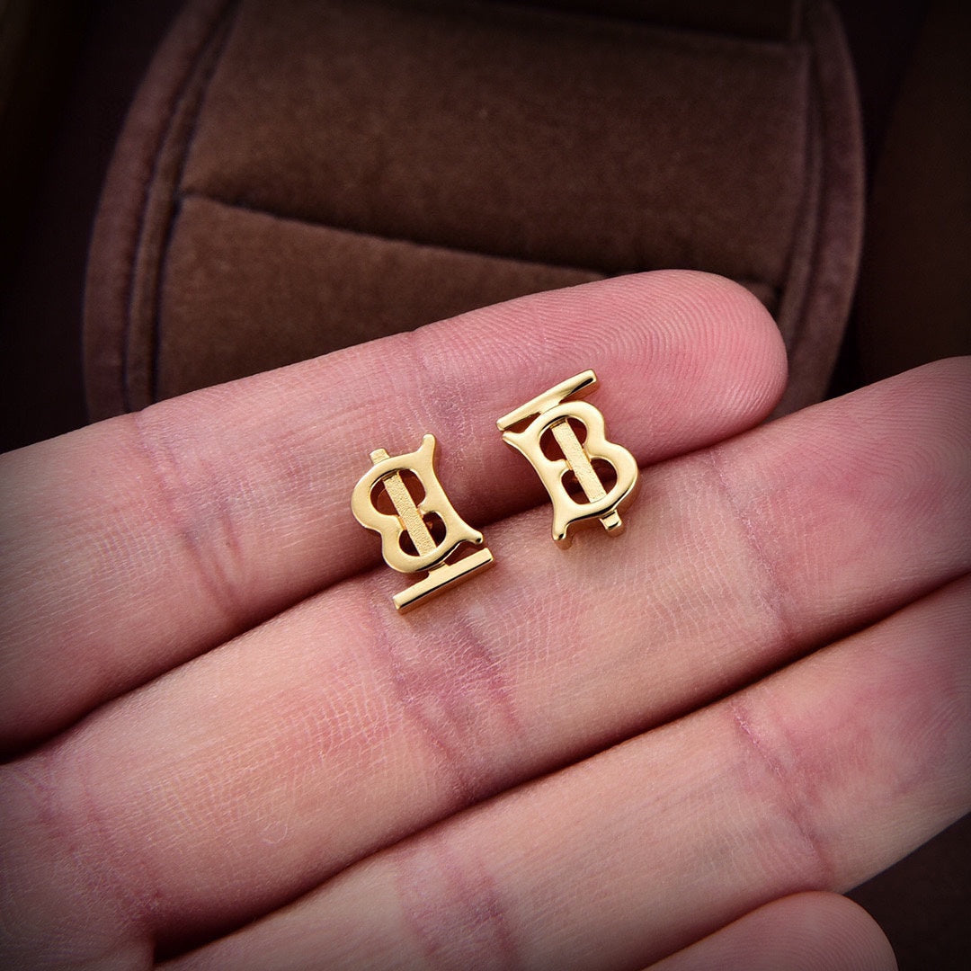 18K Balenciaga Logo Earrings