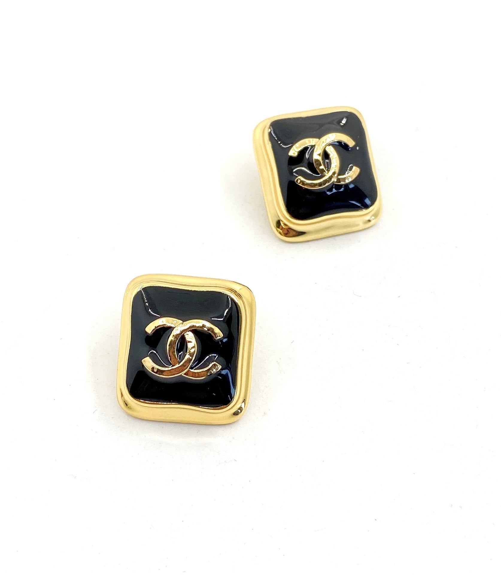 18K Square  Chanel Earrings