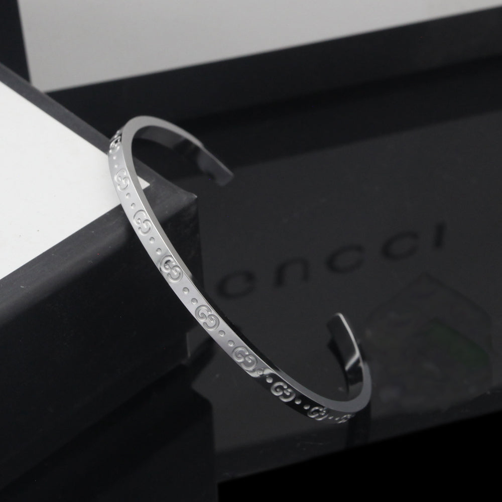 18K Double Gucci Icon Open Cuff Bracelet