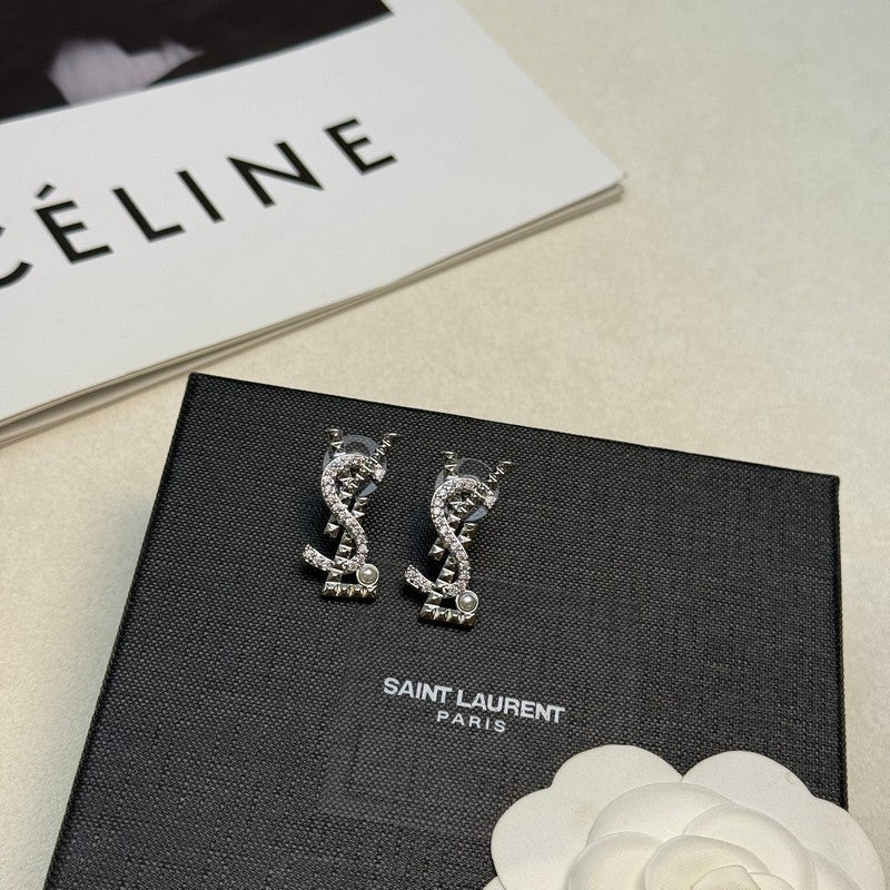 18K YSL Gold Diamond Earrings