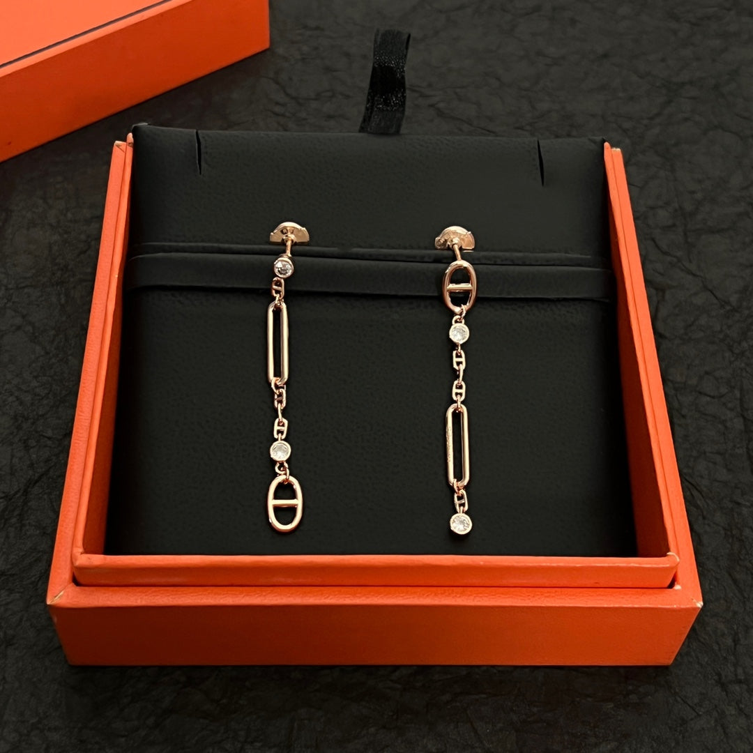18K Chaine D'ancre Chaos Hermes Earrings