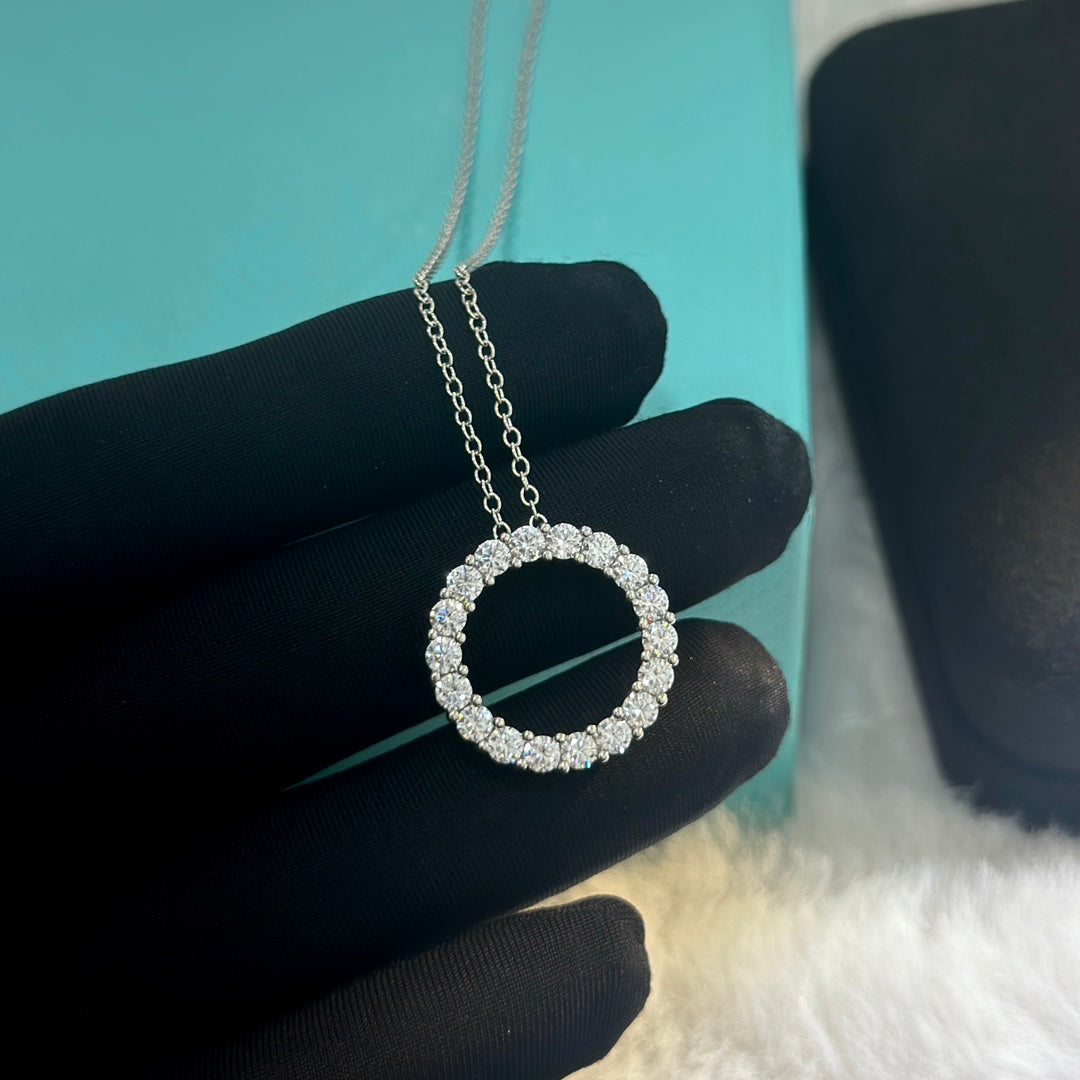 18K Tiffany Circle Diamonds Necklace