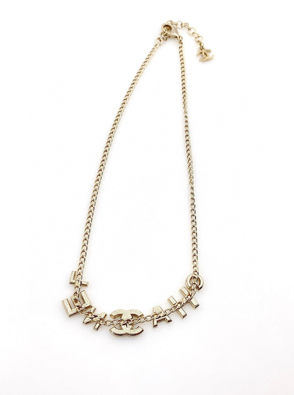 18K  Chanel Script Diamonds Necklace