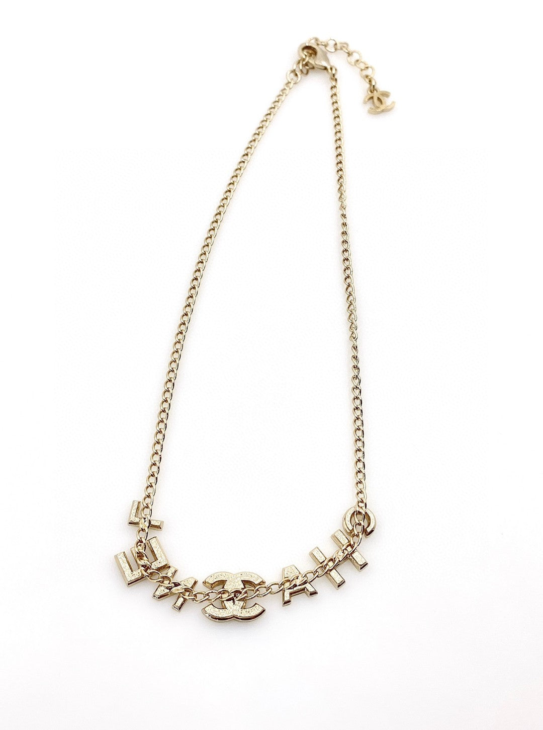 18K  Chanel Script Diamonds Necklace