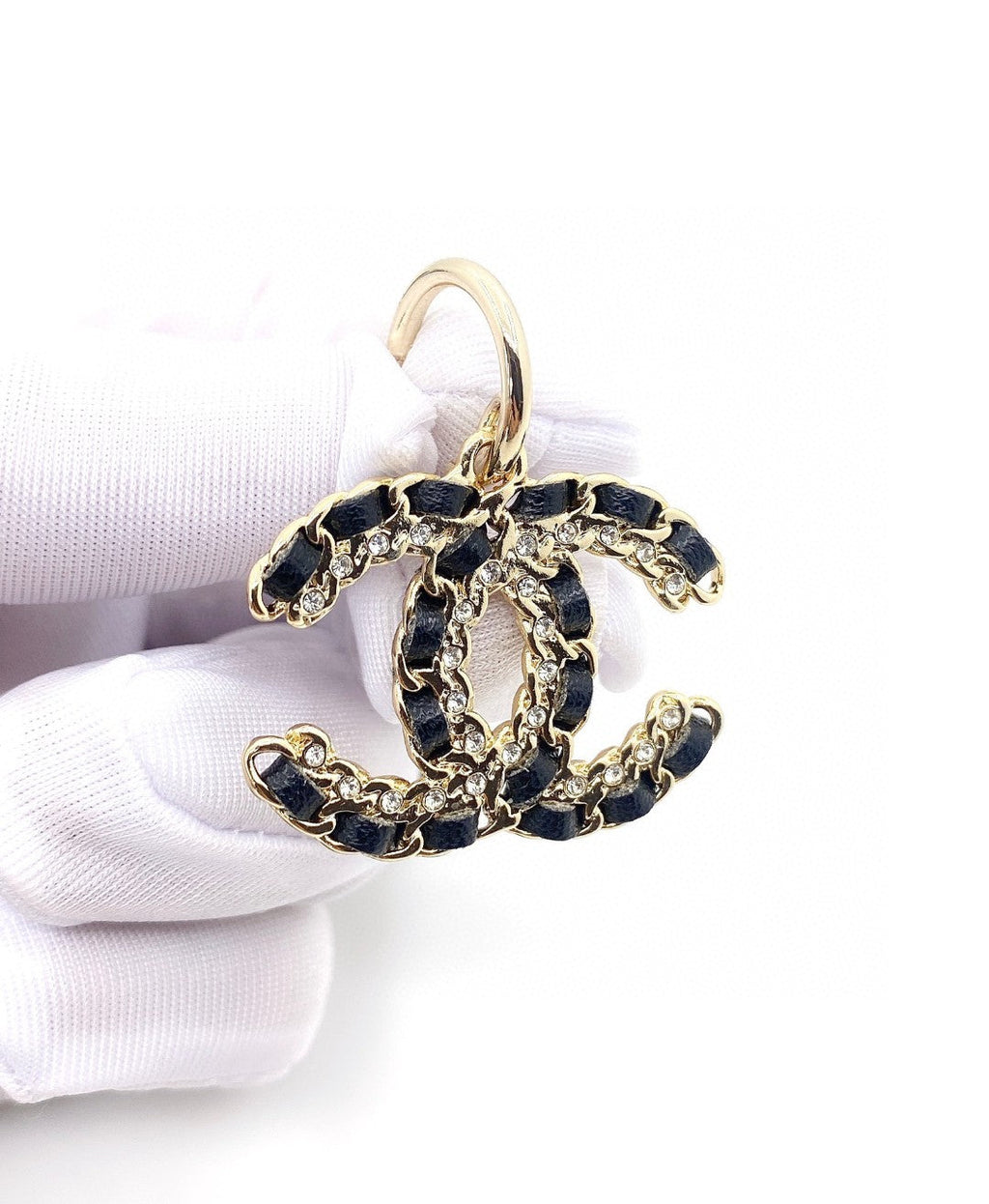 18K  Chanel Leather Earrings