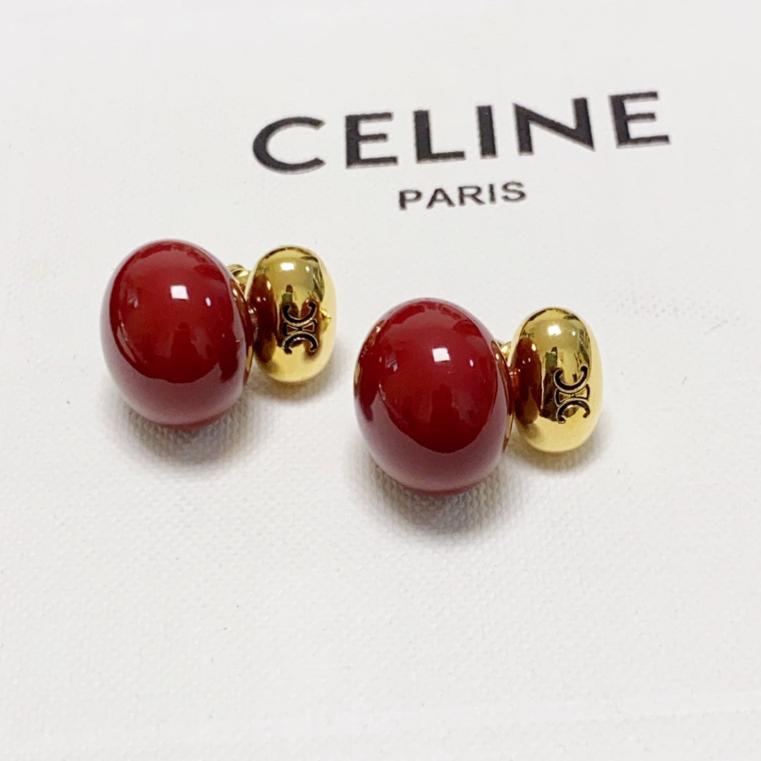 18K Celine Red Earrings
