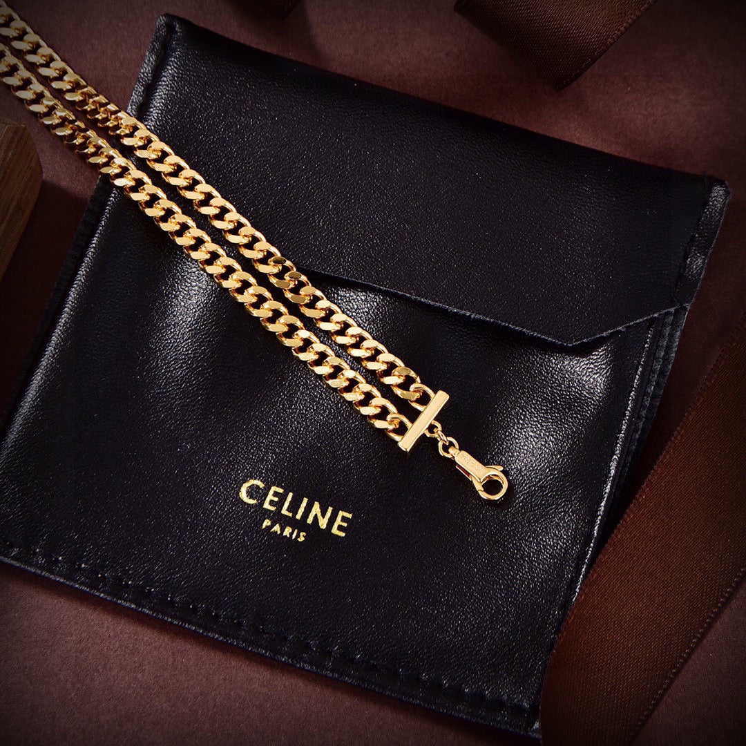 18K Celine Script Choker Necklace