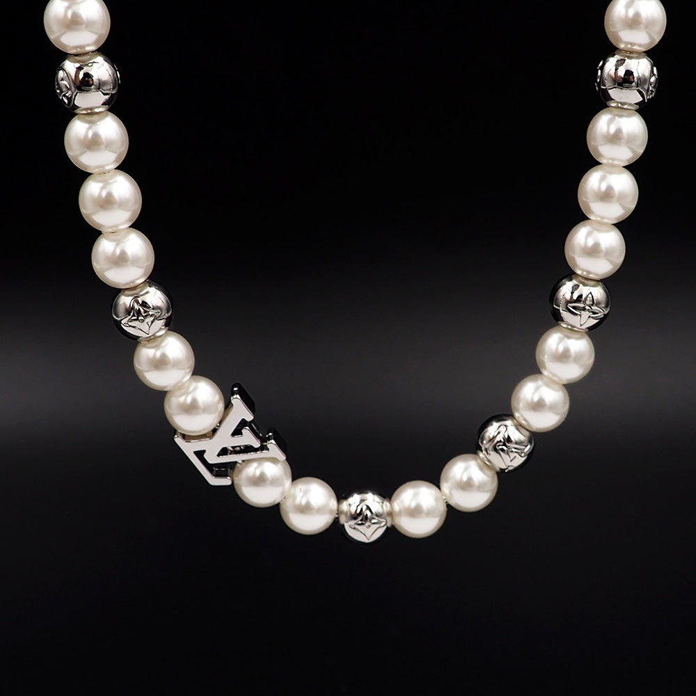 18K Louis Vuitton Monogram Pearls Necklace