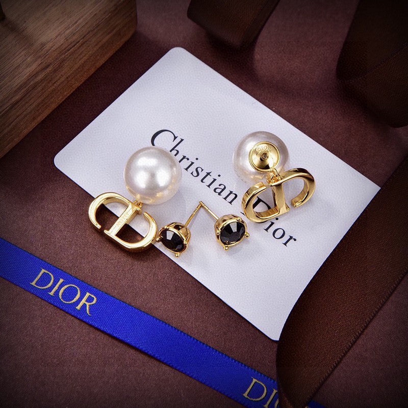 18K Dior Tribales Black Crystal Earrings