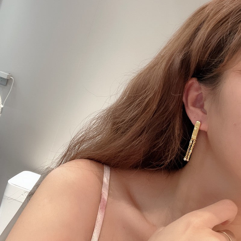18K Hermes Diamond Kelly Gavroche Earrings