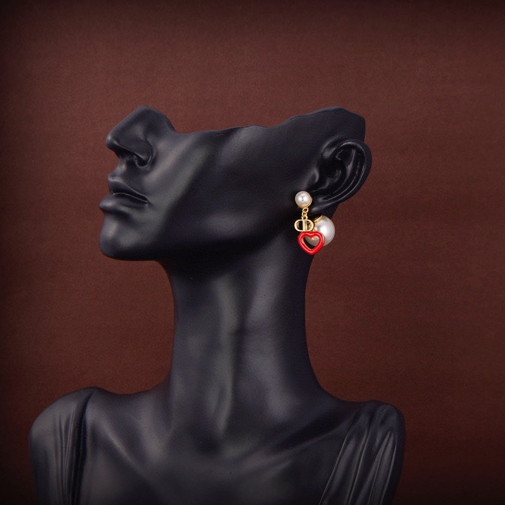 18K Dior Heart Valentine Earrings