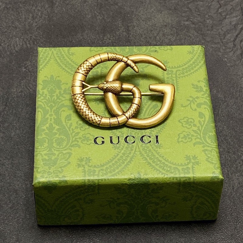 18K Double Gucci Snake Brooch