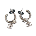 18K  Chanel Diamond Pendant Earrings