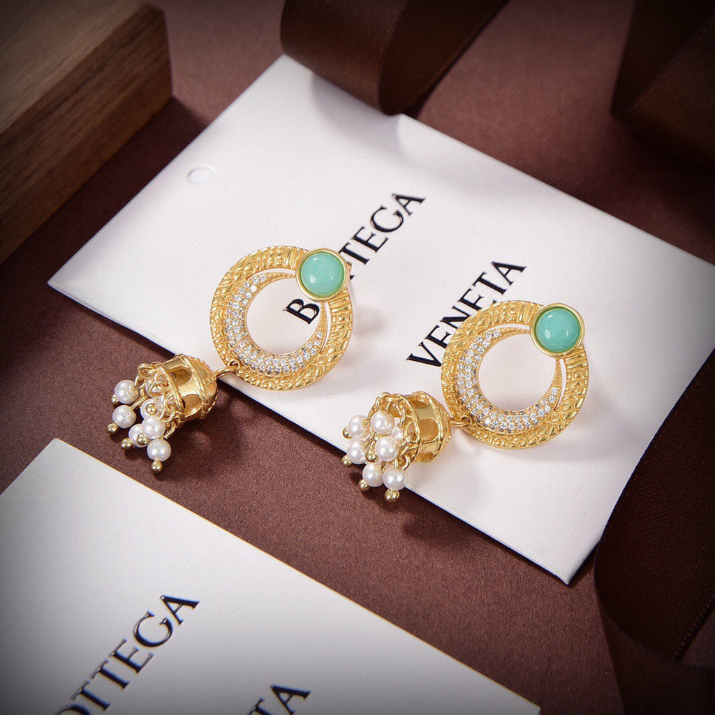 18K BVLGARI Circle Diamonds Earrings