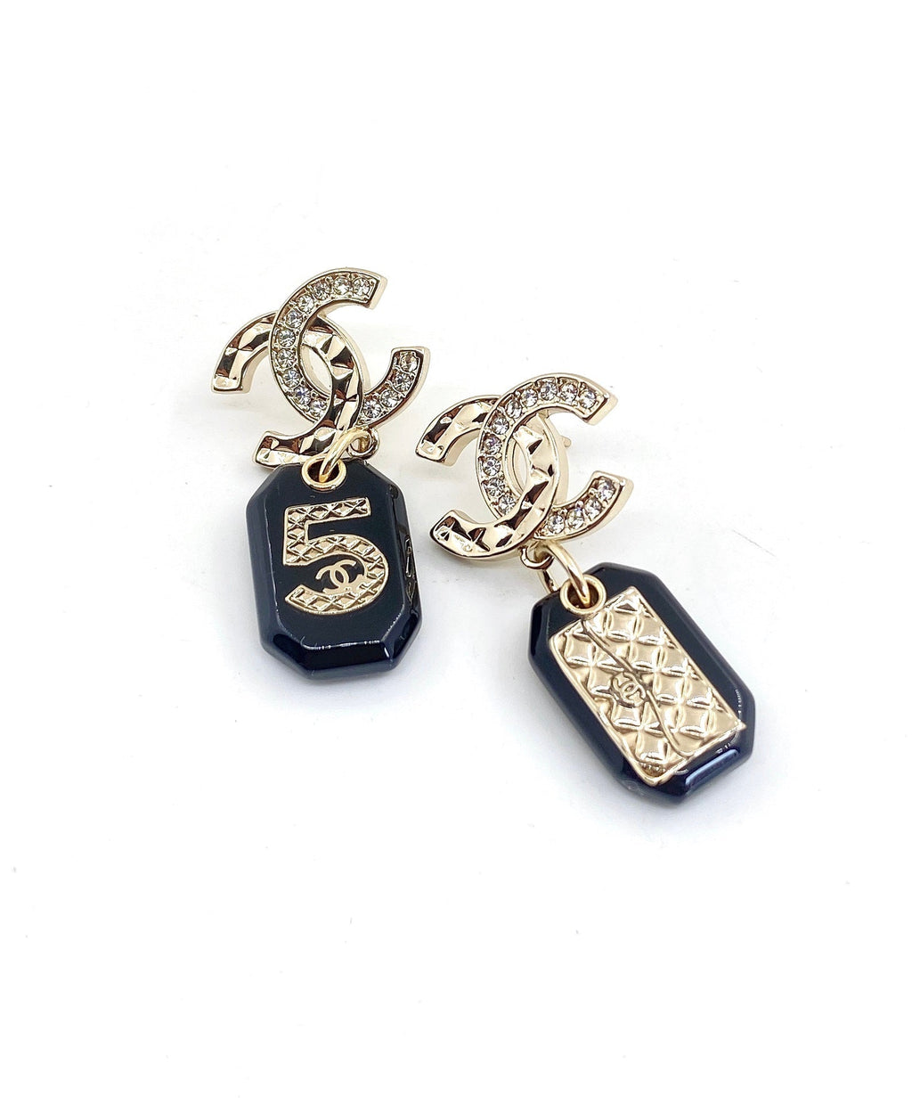18K  Chanel No.5 Perfume Bottle Earrings