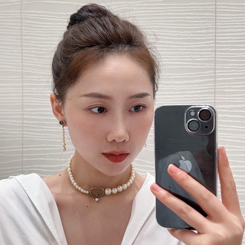 18K Dior Long Pearls Earrings