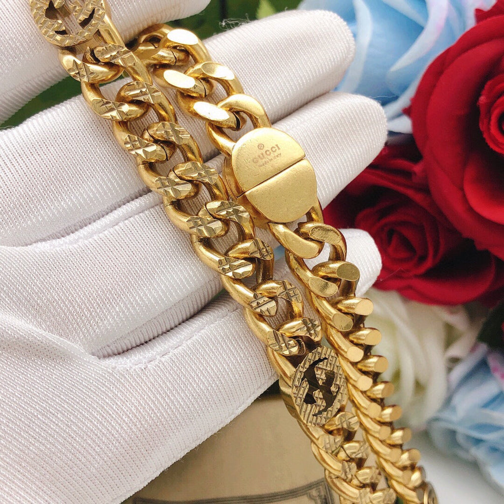 18K Double Gucci Chain Necklace