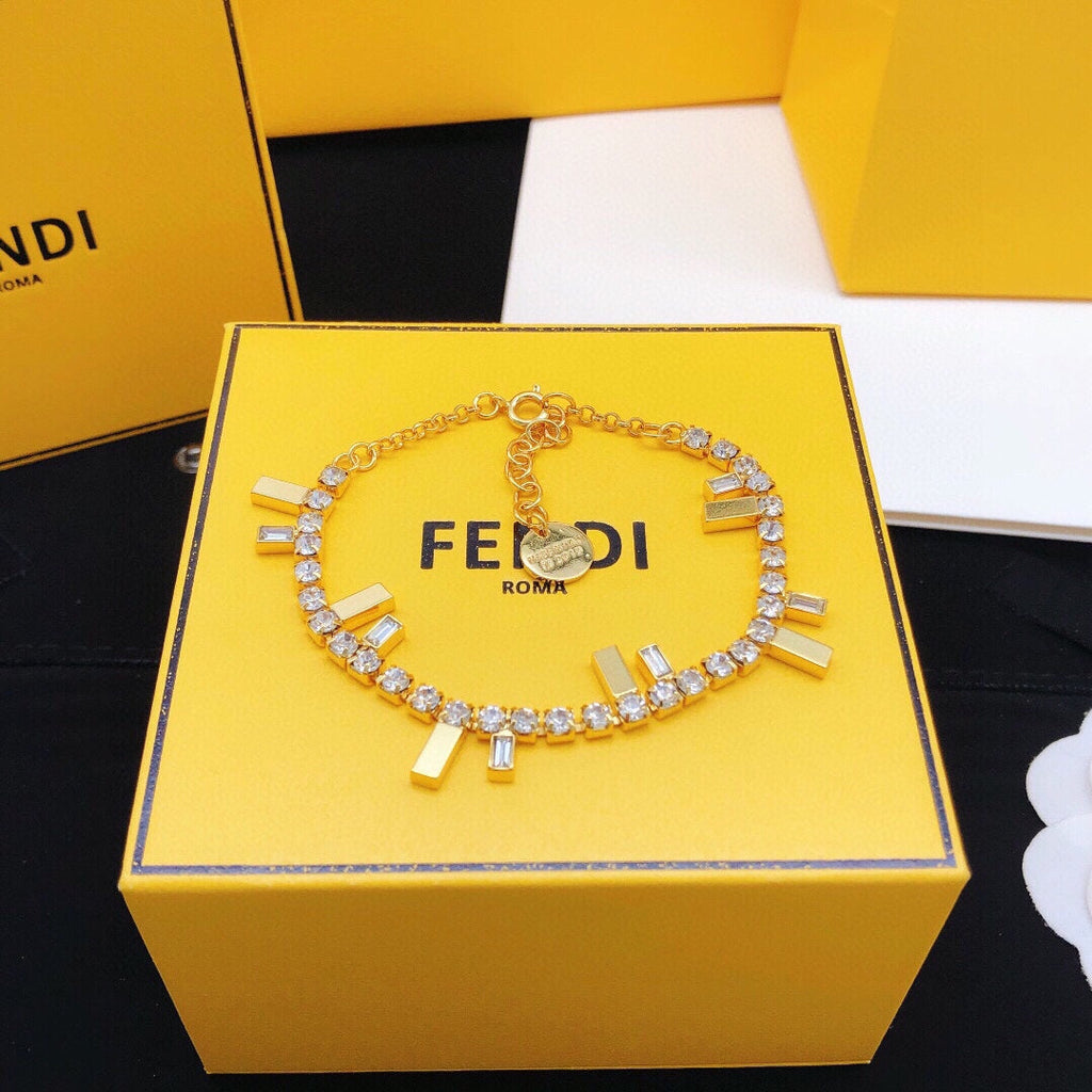 18K Fendi Is Crystals Bracelet