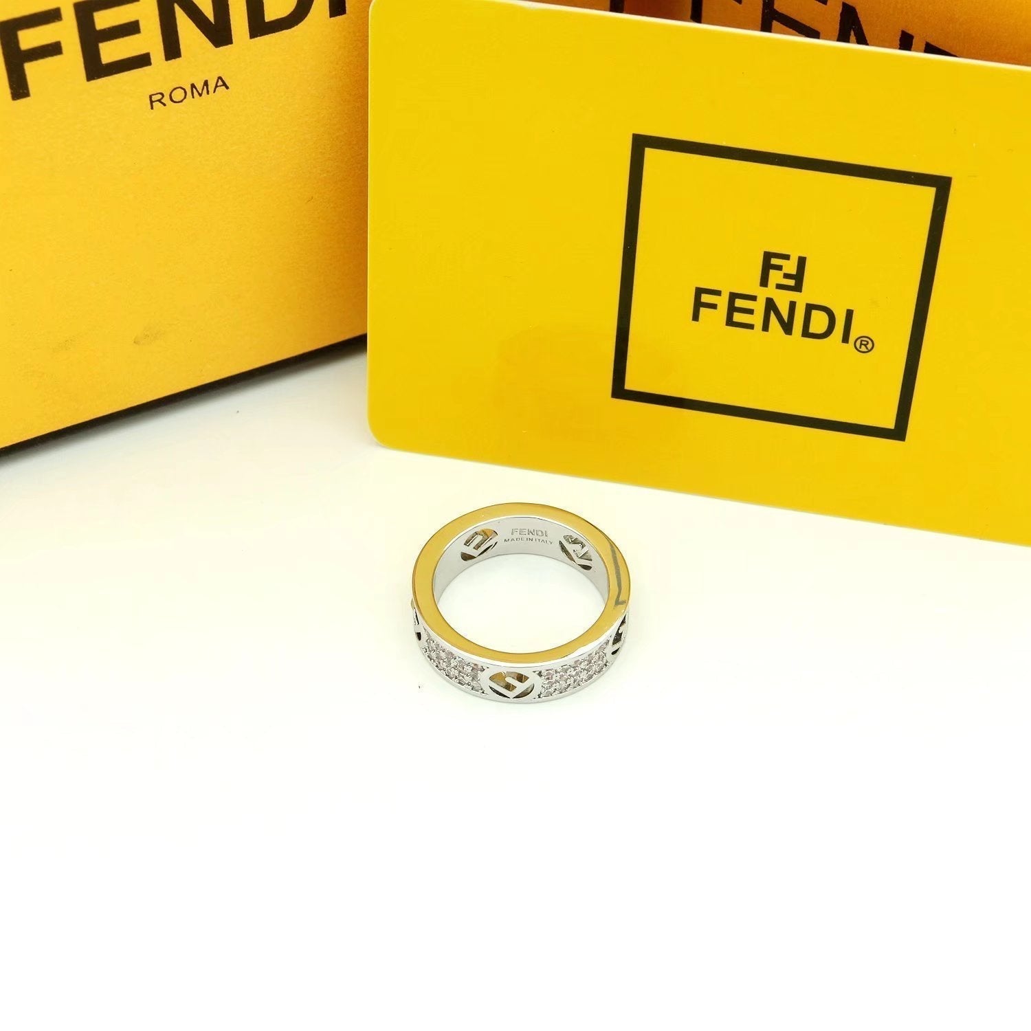 18K Fendi Is White Gold Ring