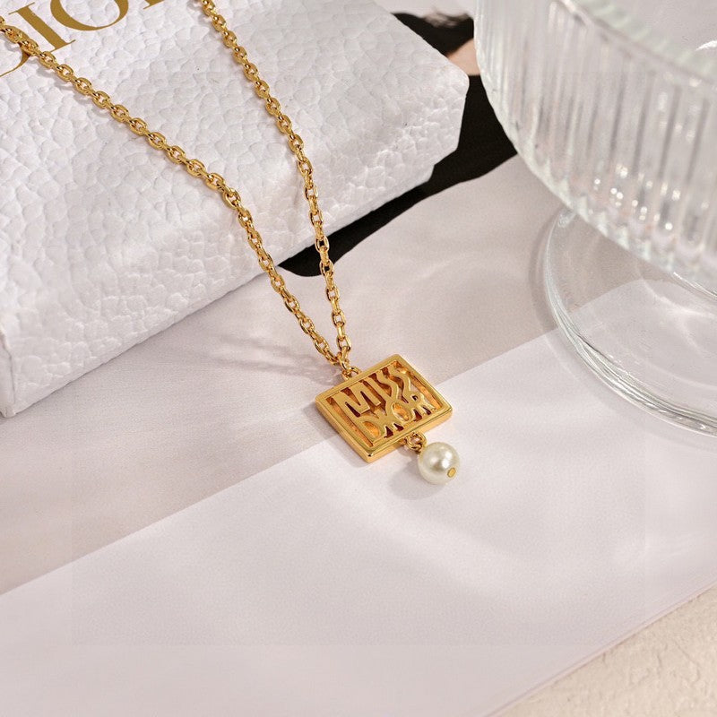 18K Dior Square Necklace
