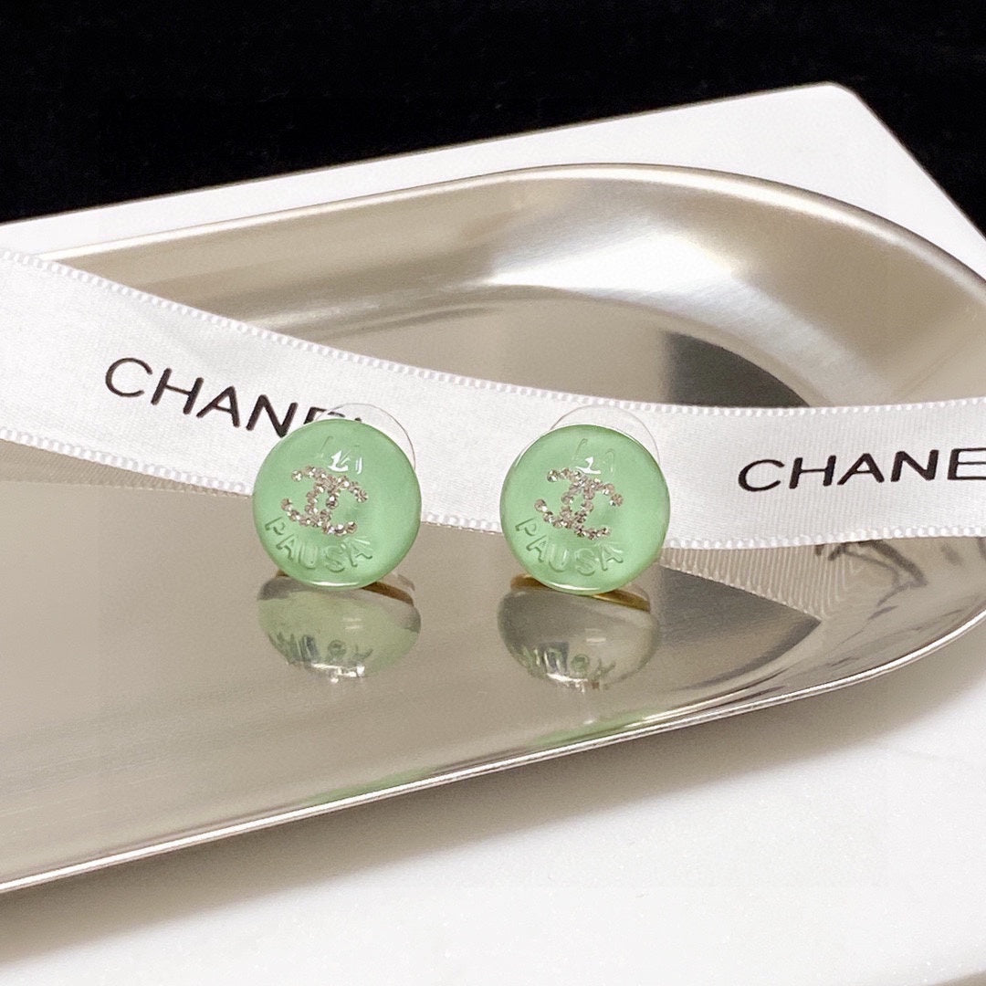 18K  Chanel Green Earrings