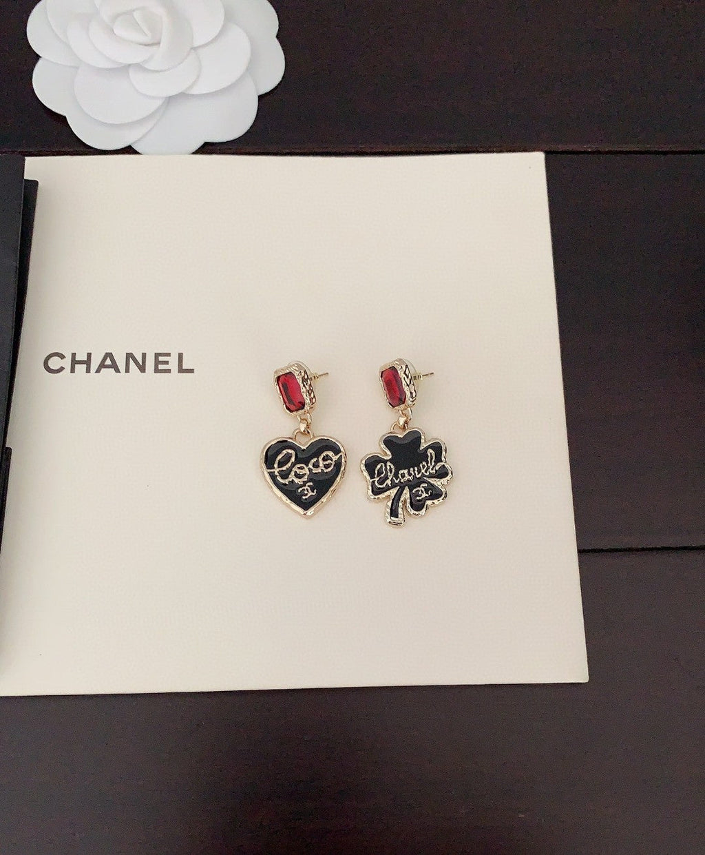18K  Chanel Heart Earrings