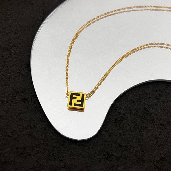 18K Fendi Forever Black Necklace