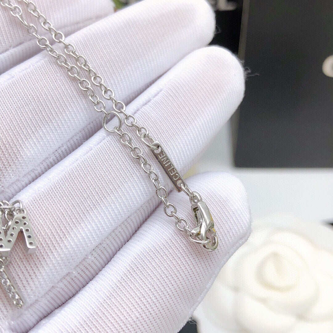 18K Celine Script Necklace