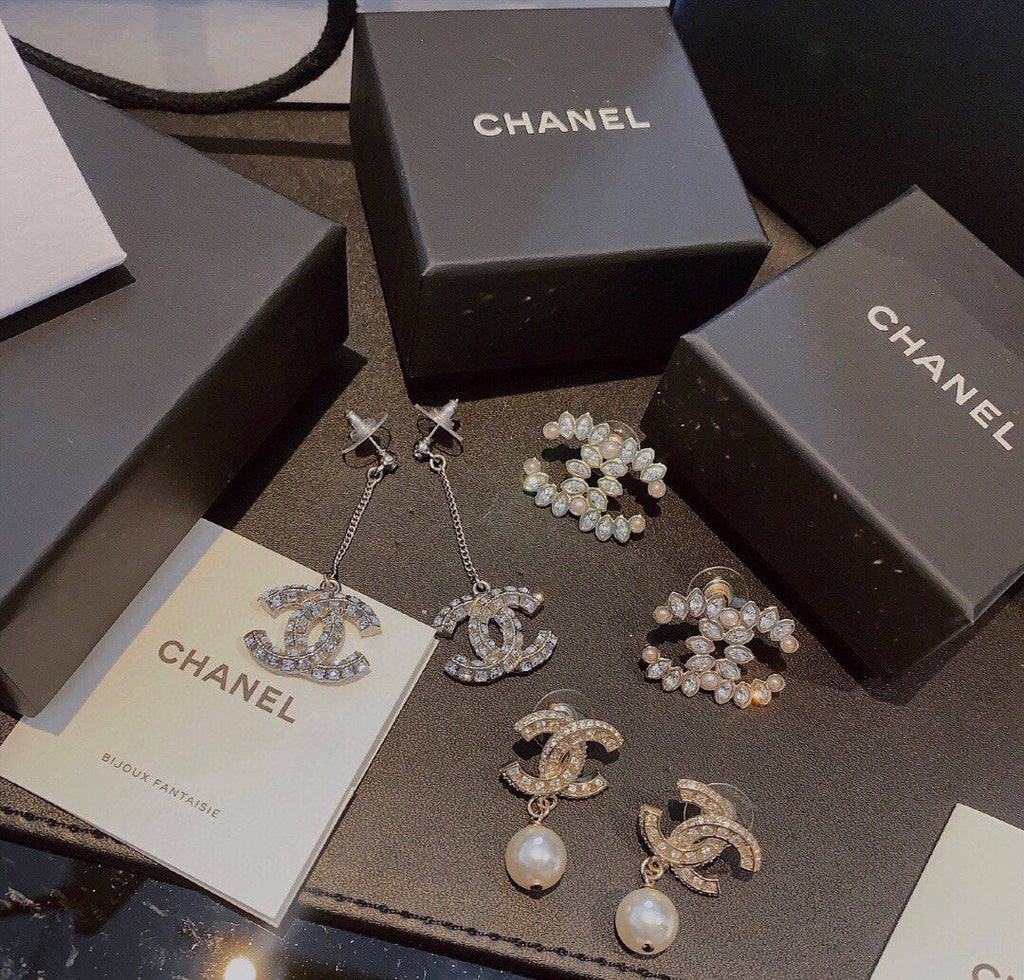 18K  Chanel Crystal Earrings
