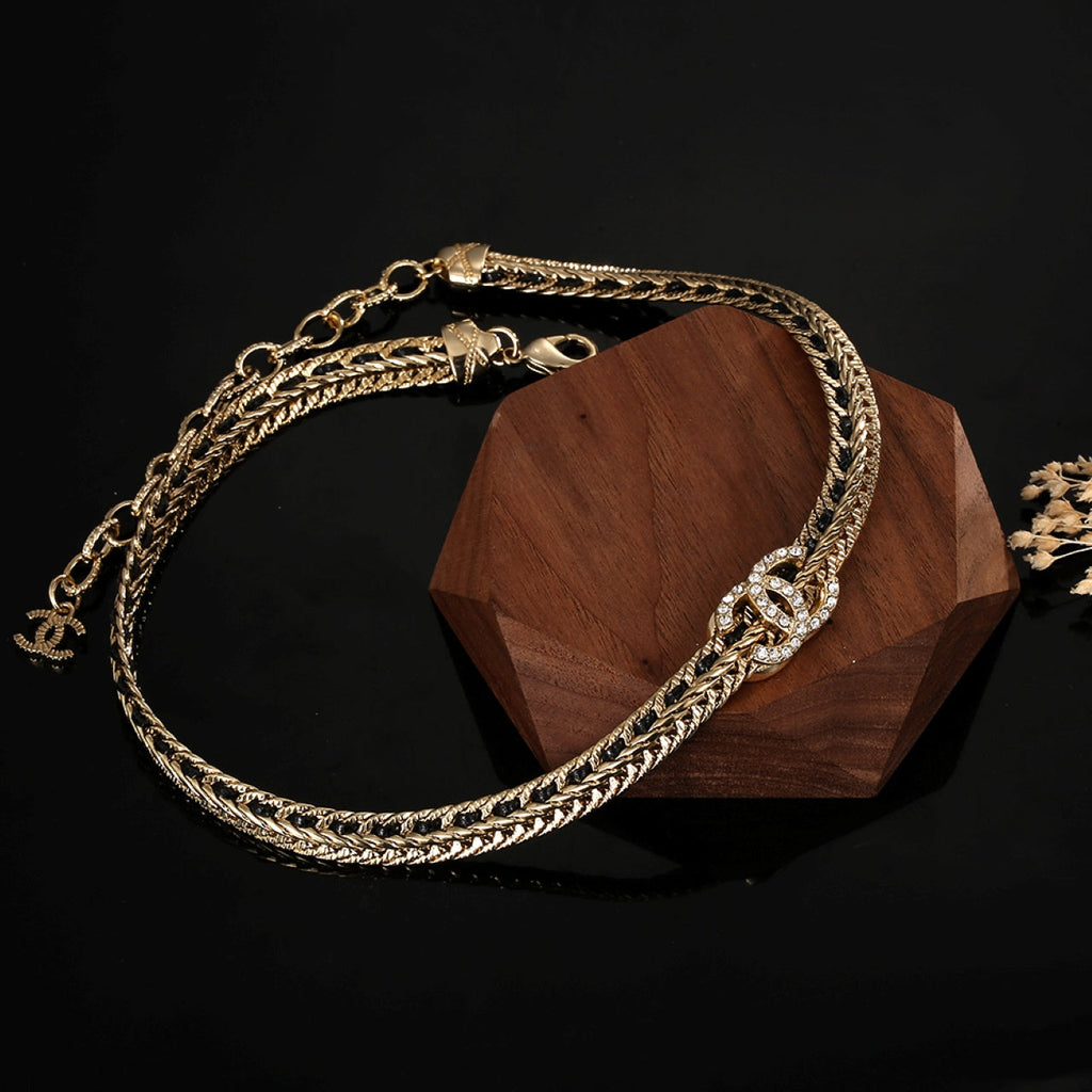 18K  Chanel Strass Chain Choker Necklace
