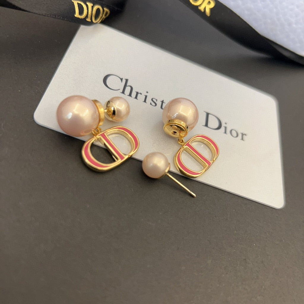 18K Dior 30 Montaigne Rani Pink Pearls Earrings