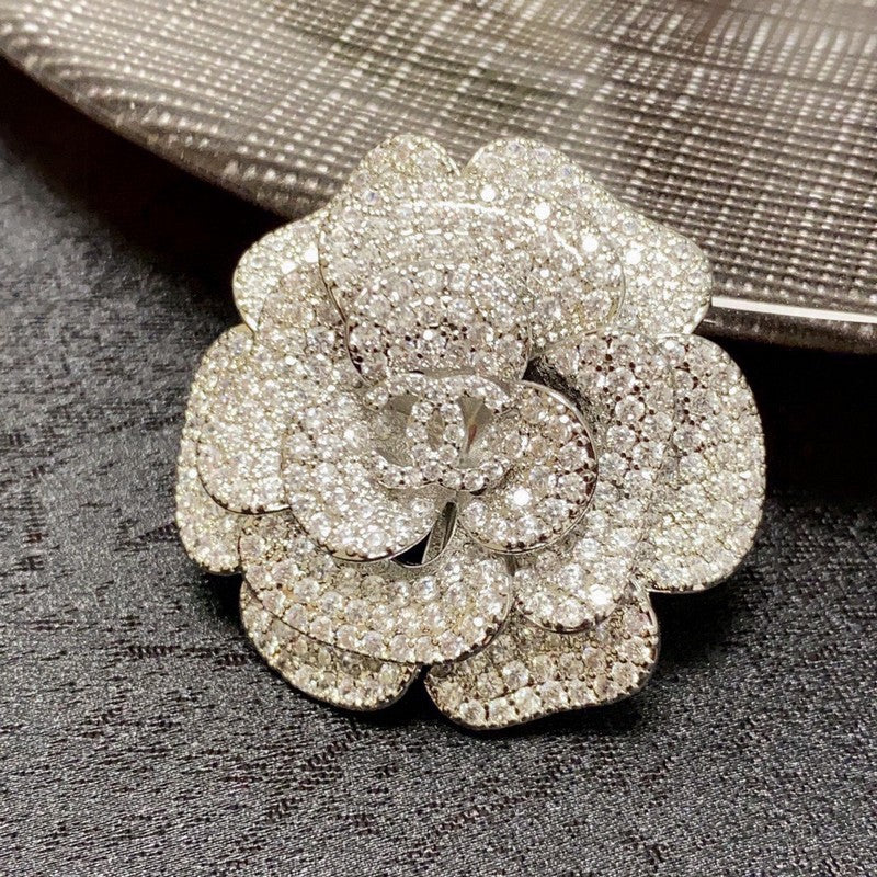18K  Chanel Full Diamond Camellia Brooch