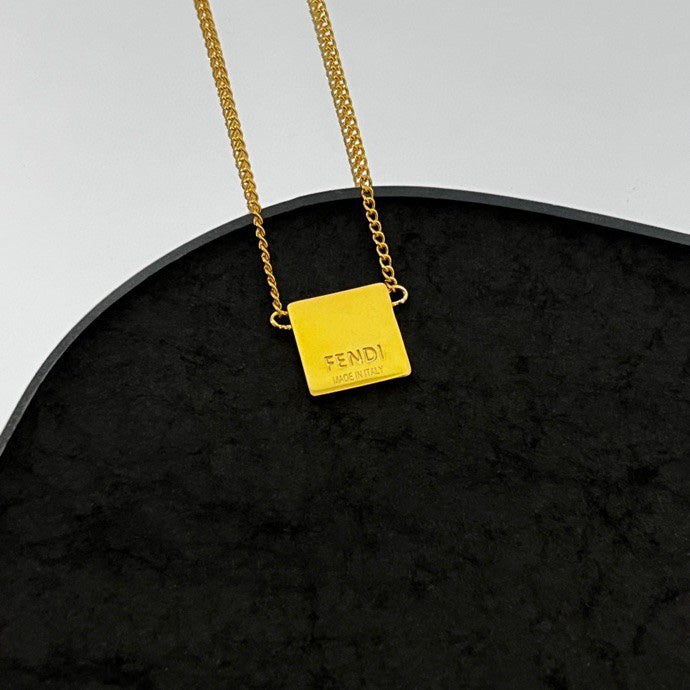 18K Fendi Forever Black Necklace