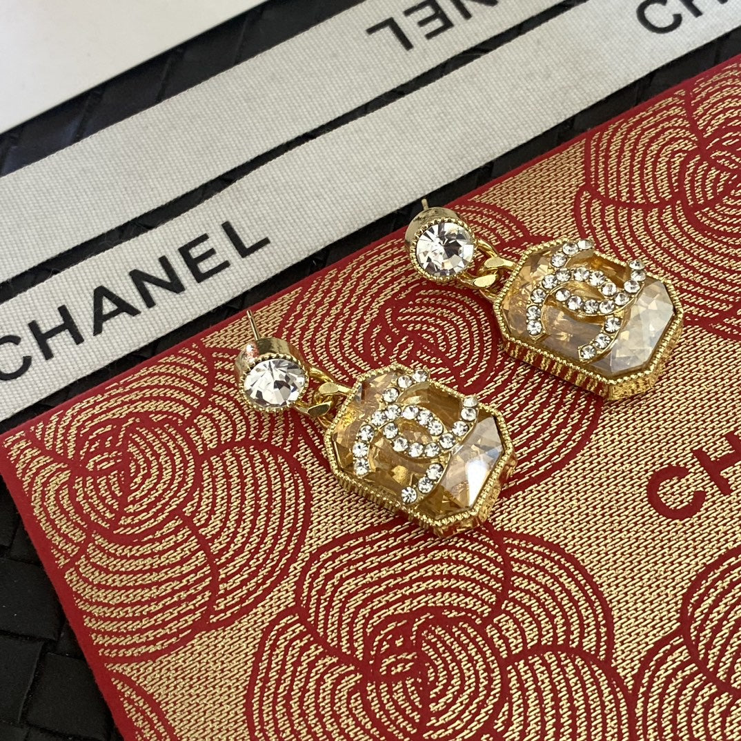 18K  Chanel Crystals Earrings