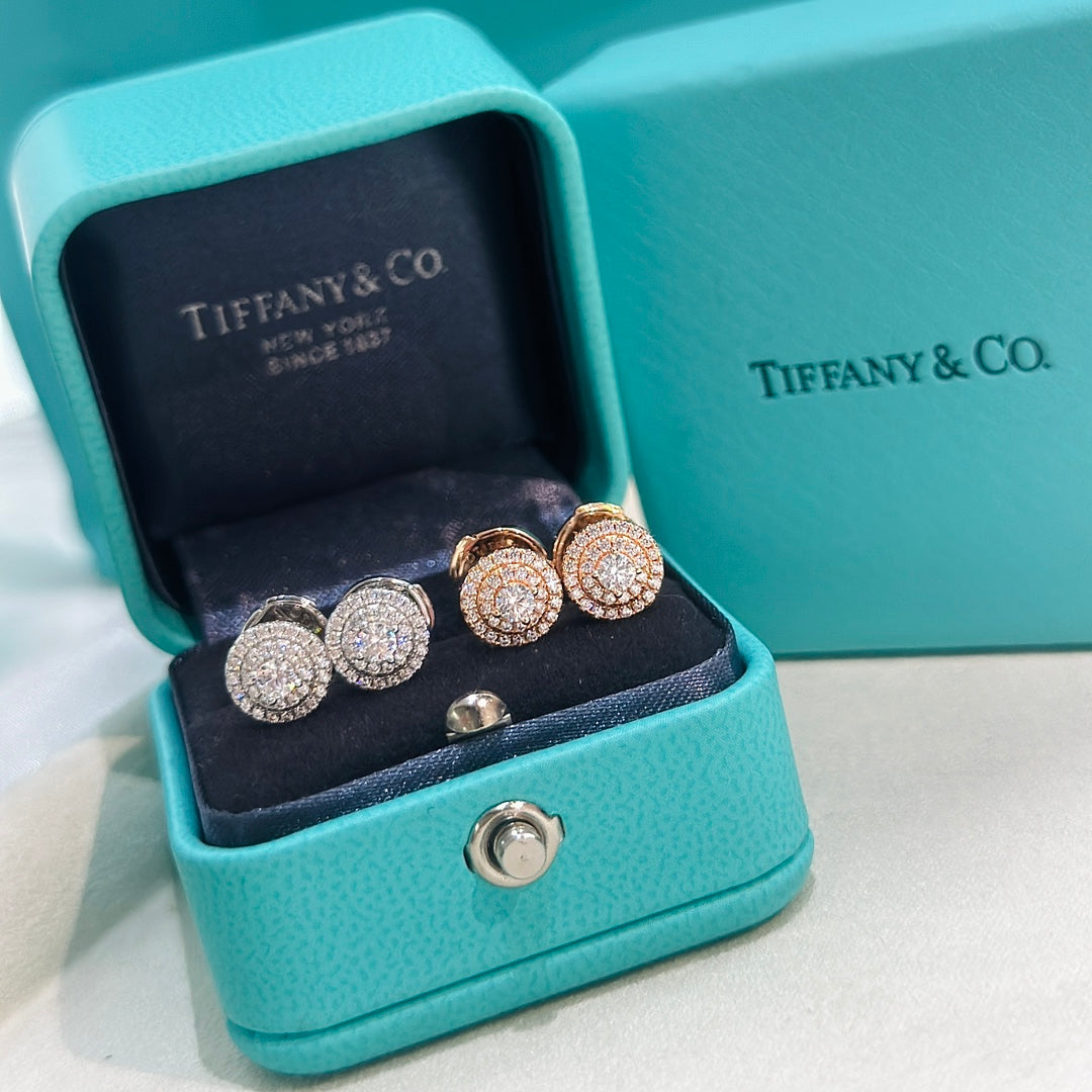 18K Tiffany Soleste Diamonds Rose Gold Earrings