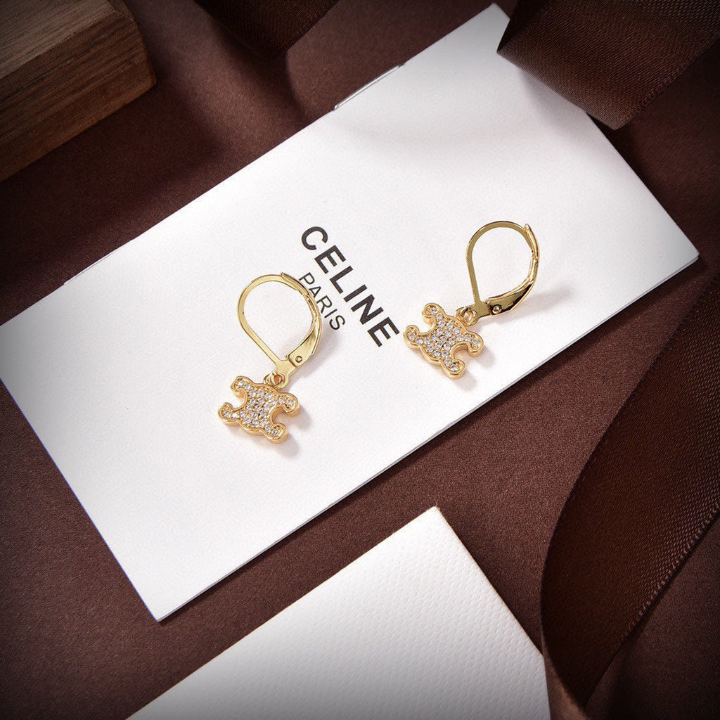 18K Celine Rhinestone Earrings