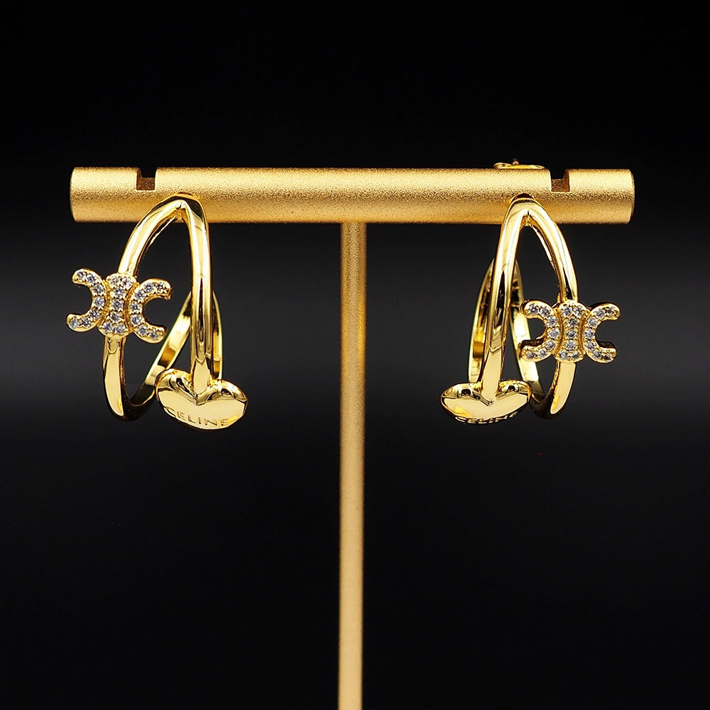 18K Celine Heart Earrings