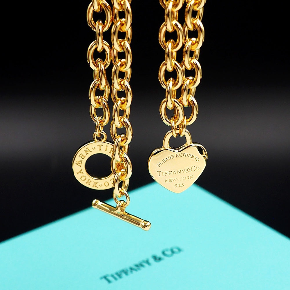 18K Tiffany Tag Chain Necklace