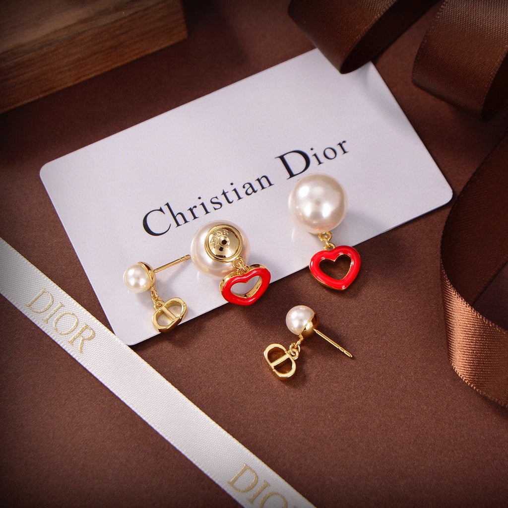 18K Dior Heart Valentine Earrings