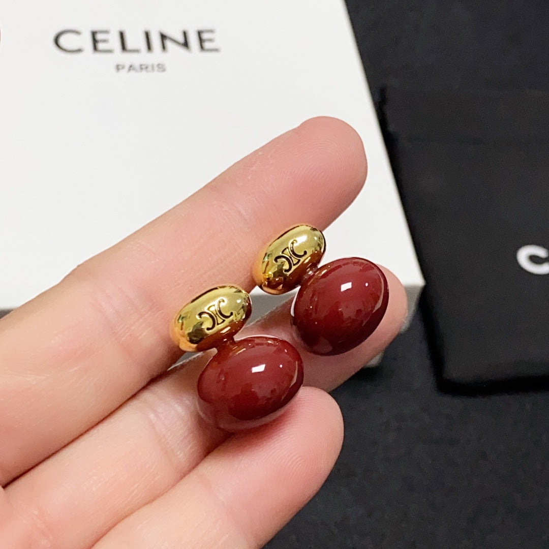 18K Celine Red Earrings