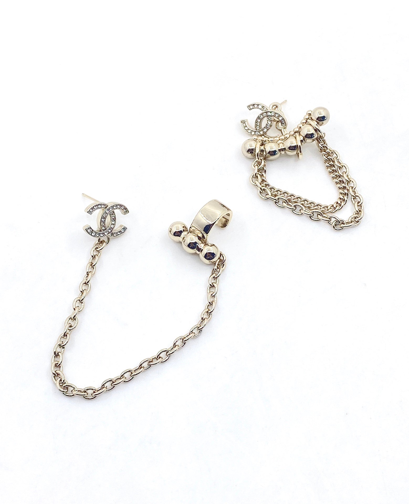 18K  Chanel Chain Earrings