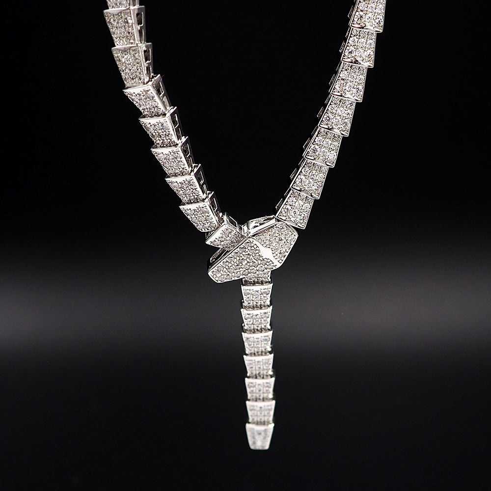 18K BVLGARI Serpenti Viper Full Pave Diamonds Necklace