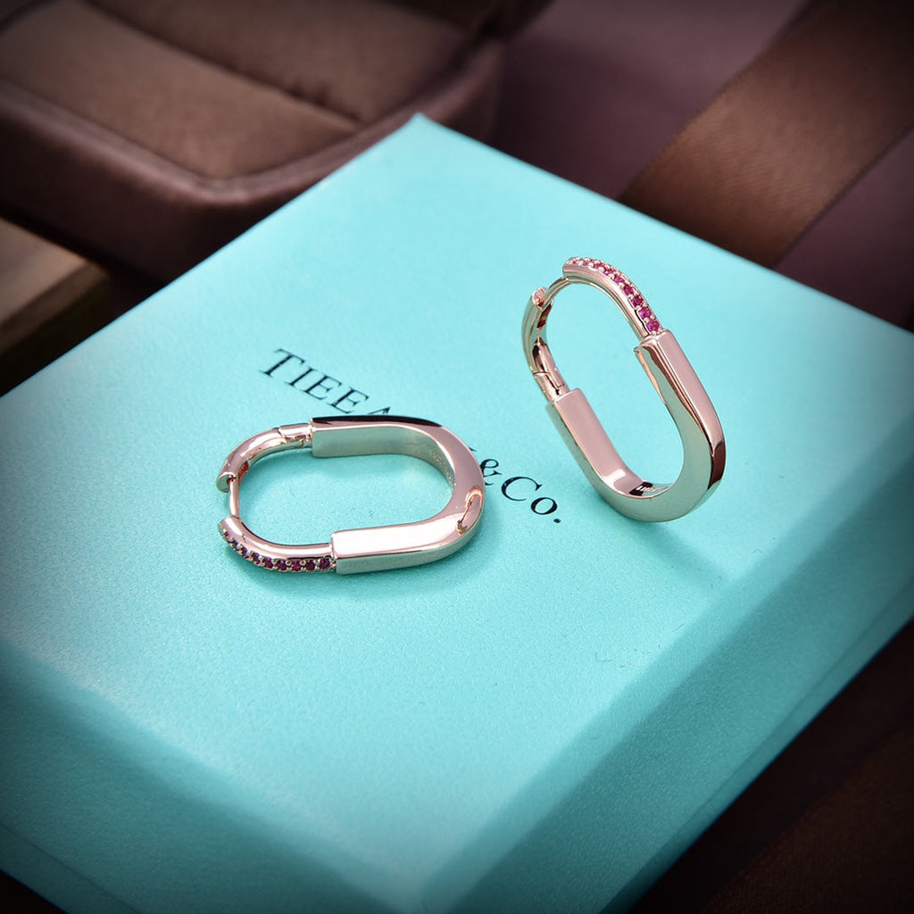 18K Tiffany Lock ROS¨¦ Edition Medium Earrings