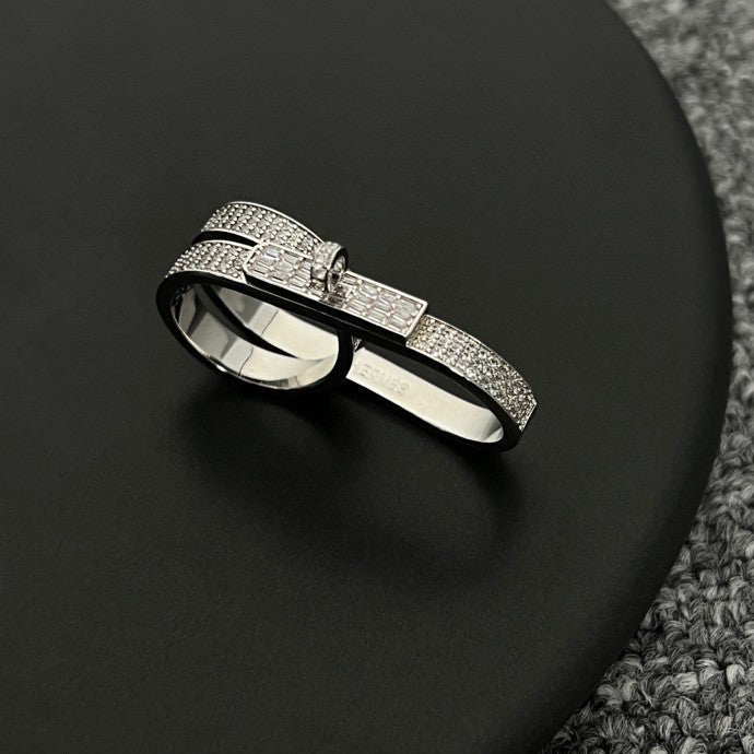18K Kelly Gavroche Double Hermes Ring