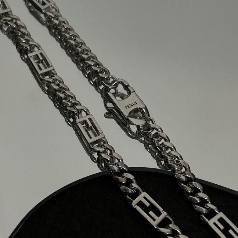 18K Fendi Baguette Chain Necklace