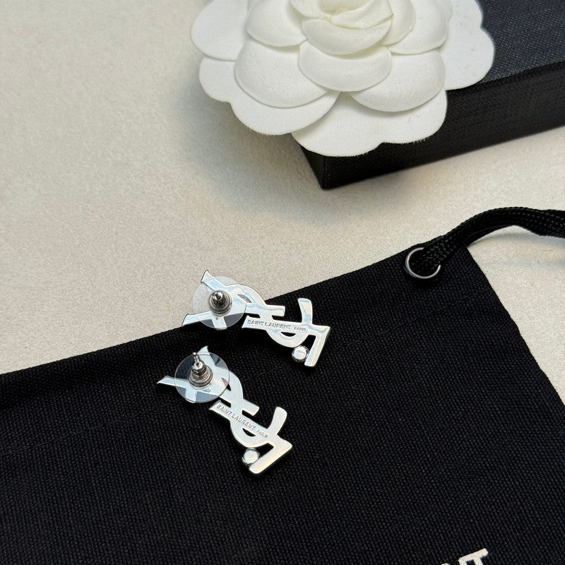 18K YSL Gold Diamond Earrings